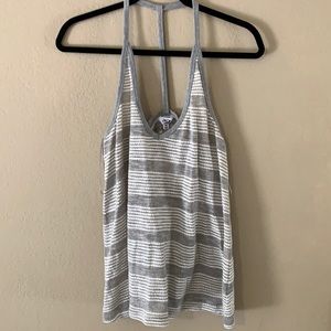 Grey and white tank top